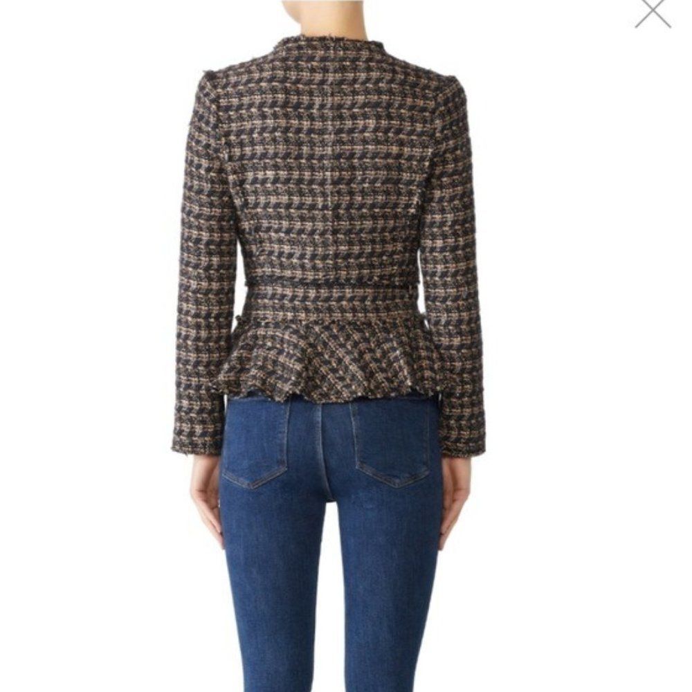 Rebecca Taylor Multi Tweed Ruffle Blazer, NWT, Size 10 - Picture 6 of 13